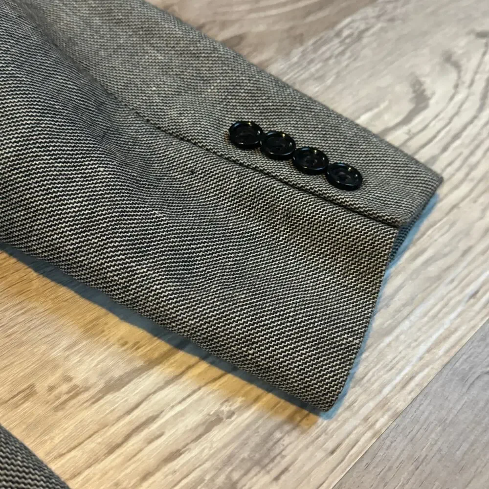 J.Crew Ludlow Linen Cotton Blazer Gray Tailored Sport Coat Mens 38S